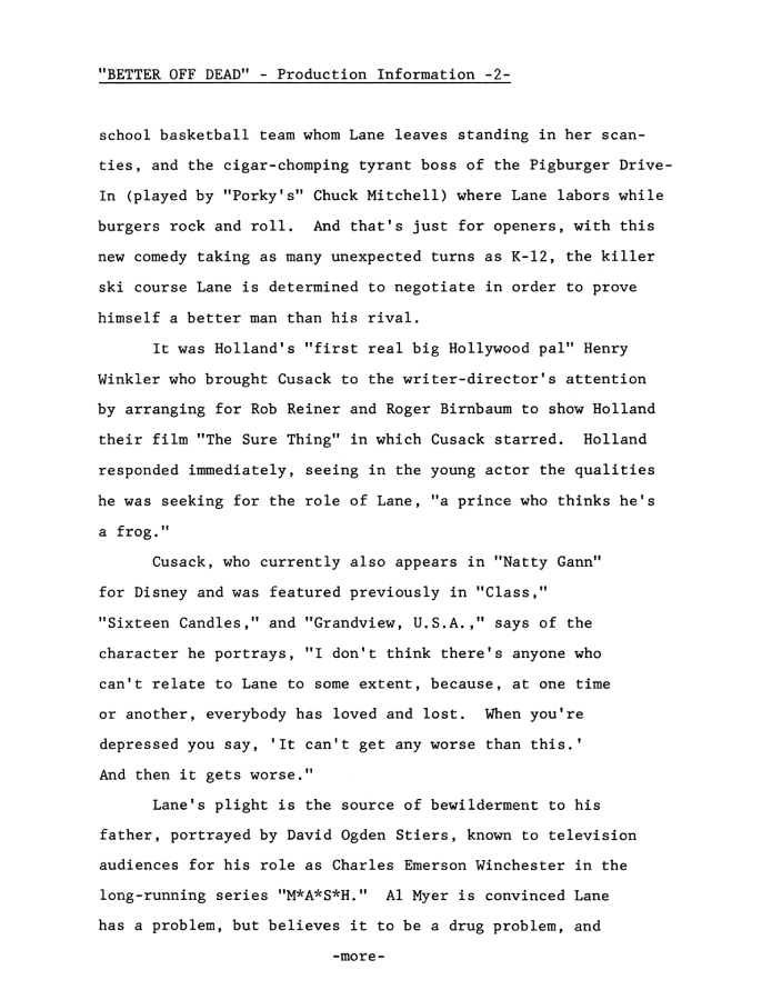 Better Off Dead press kit notes collectible (photo 13)