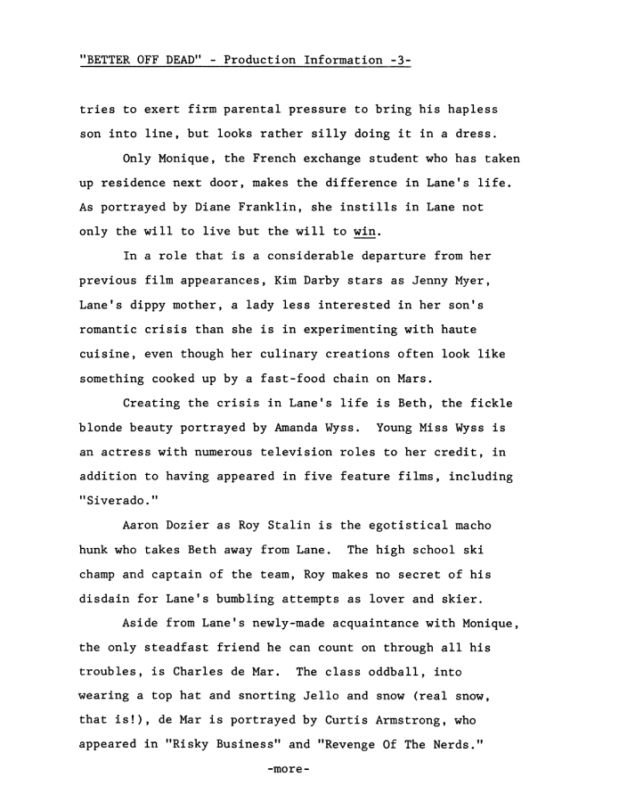 Better Off Dead press kit notes collectible (photo 14)
