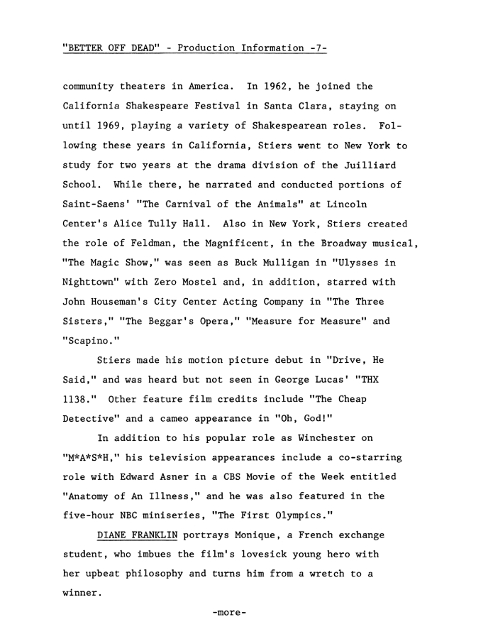 Better Off Dead press kit notes collectible (photo 18)