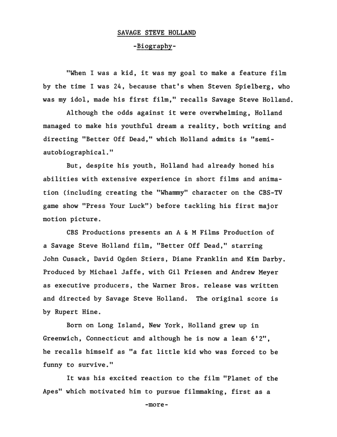 Better Off Dead press kit notes collectible (photo 26)